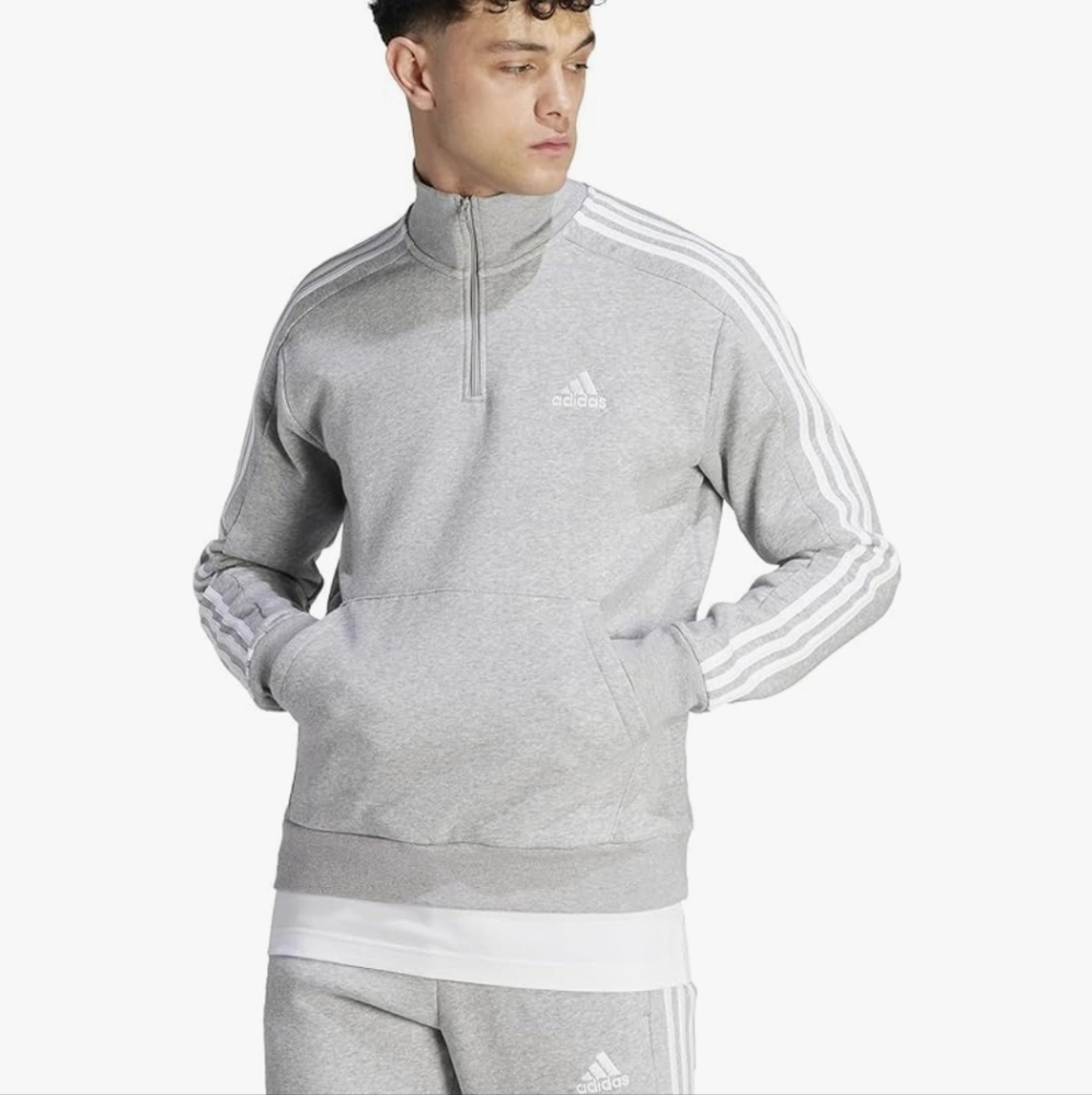 NWT Adidas 3/4 Zip Fleece Pull Over